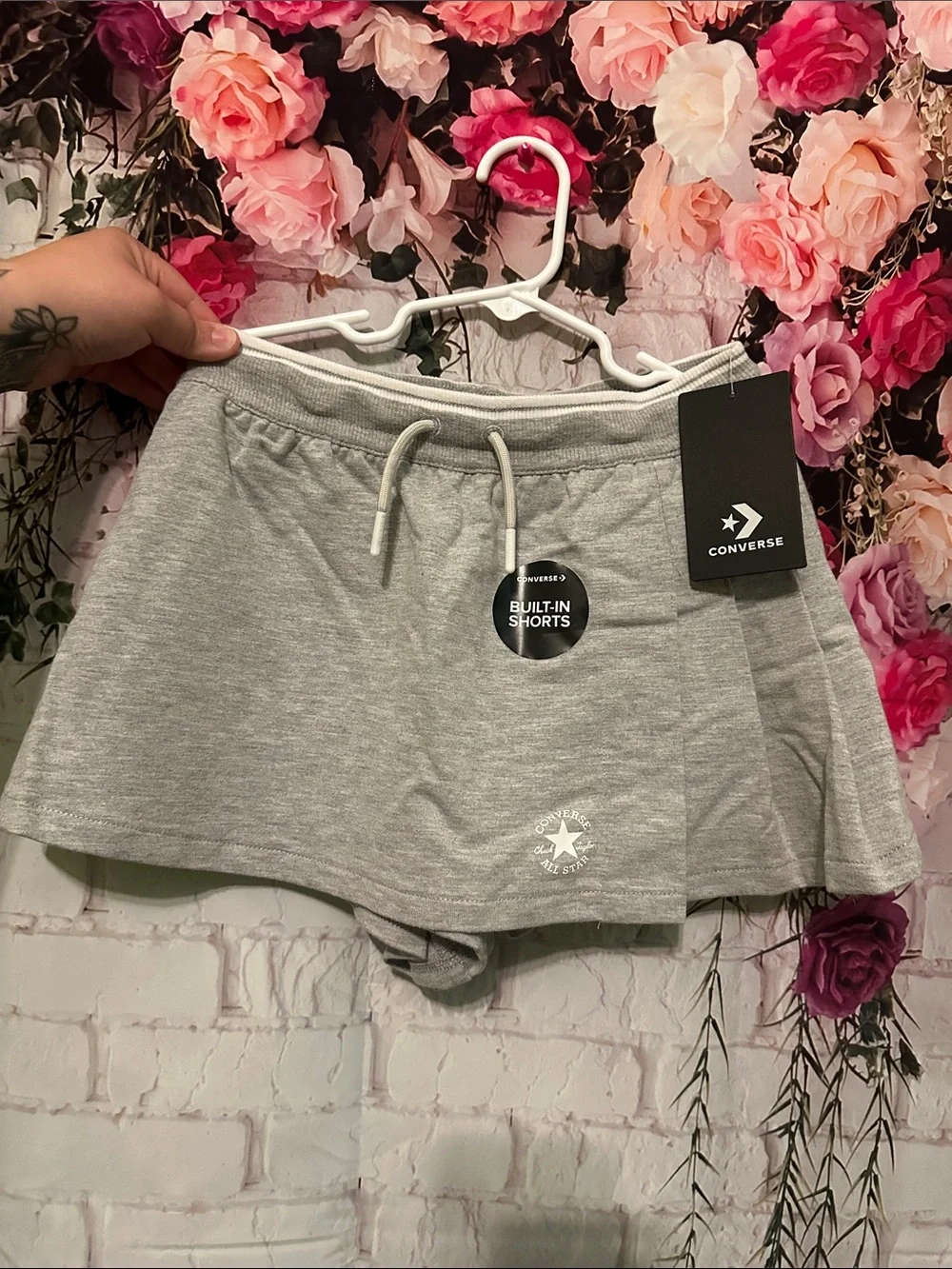 Converse Gray Athletic Skort with Built-In Shorts